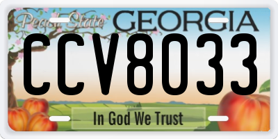 GA license plate CCV8033