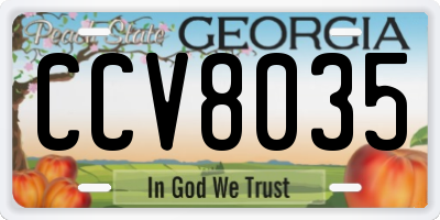 GA license plate CCV8035
