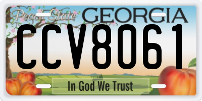 GA license plate CCV8061