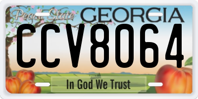 GA license plate CCV8064