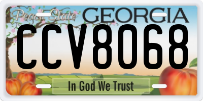 GA license plate CCV8068