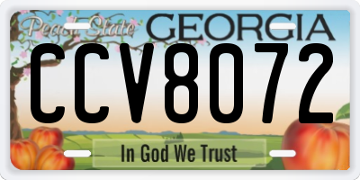 GA license plate CCV8072