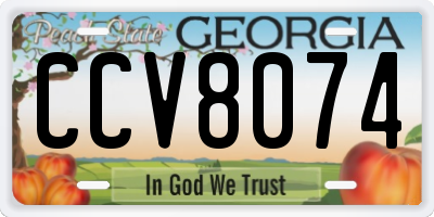 GA license plate CCV8074