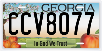 GA license plate CCV8077