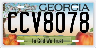 GA license plate CCV8078