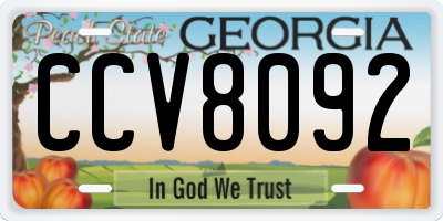 GA license plate CCV8092