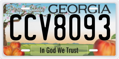 GA license plate CCV8093
