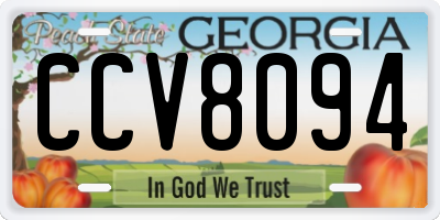 GA license plate CCV8094