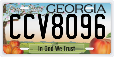 GA license plate CCV8096
