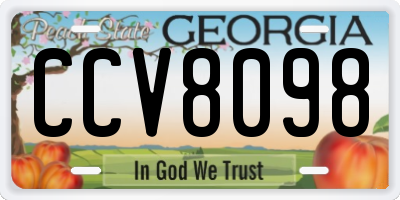 GA license plate CCV8098