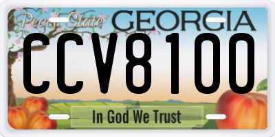 GA license plate CCV8100