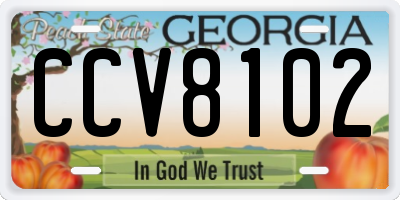 GA license plate CCV8102