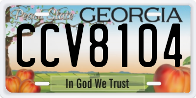 GA license plate CCV8104