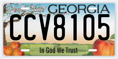GA license plate CCV8105