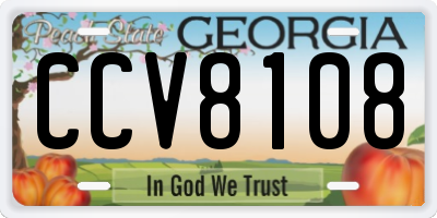 GA license plate CCV8108