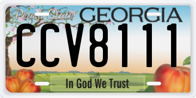 GA license plate CCV8111