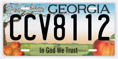 GA license plate CCV8112