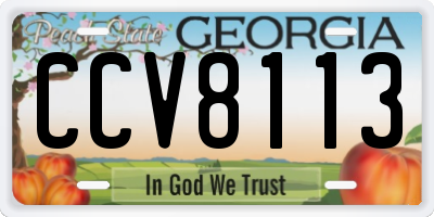 GA license plate CCV8113