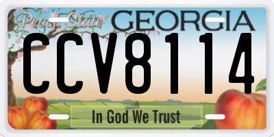 GA license plate CCV8114