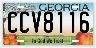 GA license plate CCV8116