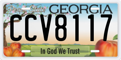 GA license plate CCV8117