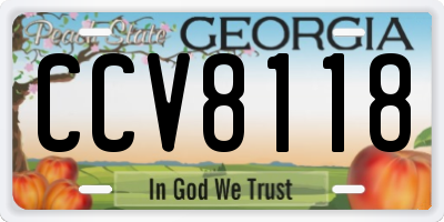 GA license plate CCV8118