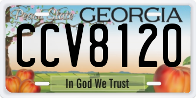 GA license plate CCV8120