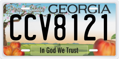 GA license plate CCV8121