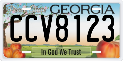 GA license plate CCV8123