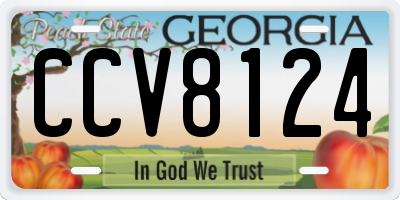 GA license plate CCV8124
