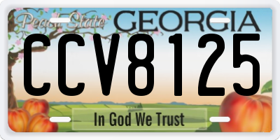 GA license plate CCV8125