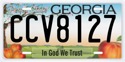 GA license plate CCV8127