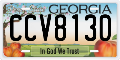 GA license plate CCV8130