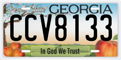 GA license plate CCV8133