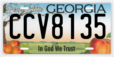 GA license plate CCV8135