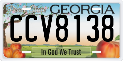 GA license plate CCV8138