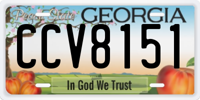 GA license plate CCV8151