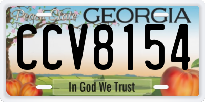 GA license plate CCV8154
