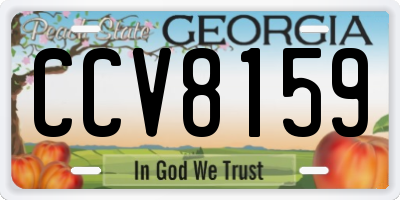 GA license plate CCV8159