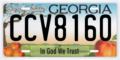 GA license plate CCV8160