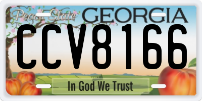 GA license plate CCV8166