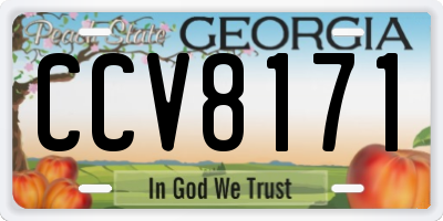 GA license plate CCV8171