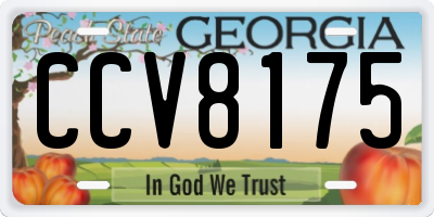 GA license plate CCV8175