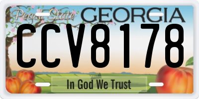 GA license plate CCV8178