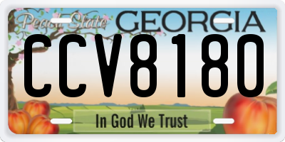 GA license plate CCV8180