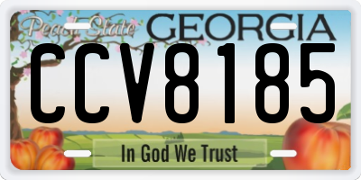 GA license plate CCV8185