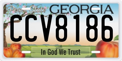 GA license plate CCV8186