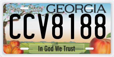 GA license plate CCV8188