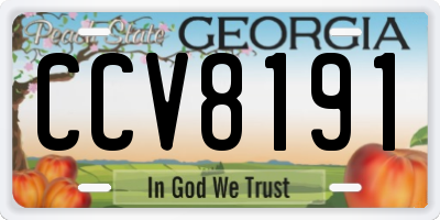 GA license plate CCV8191