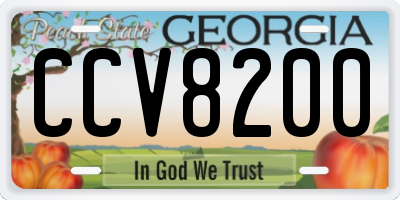GA license plate CCV8200